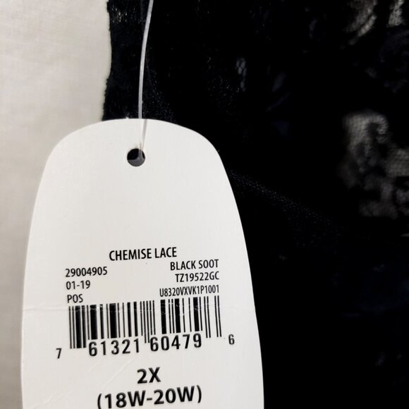 Secret Treasures Women’s and Women’s Plus Coquette Lace Chemise 2X Black NWT - Picture 3 of 15